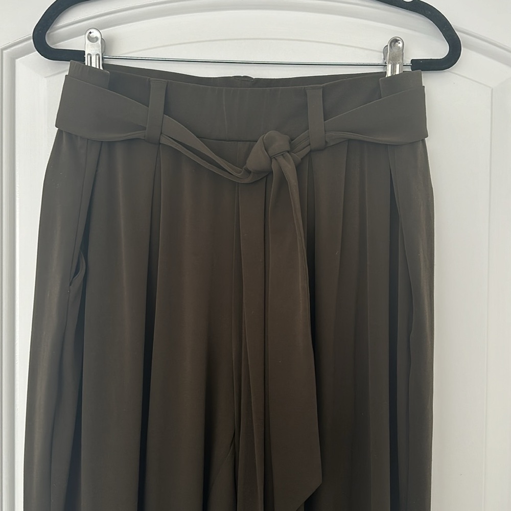 Express Paperbag Waist Pants - Hunter Green - Large
